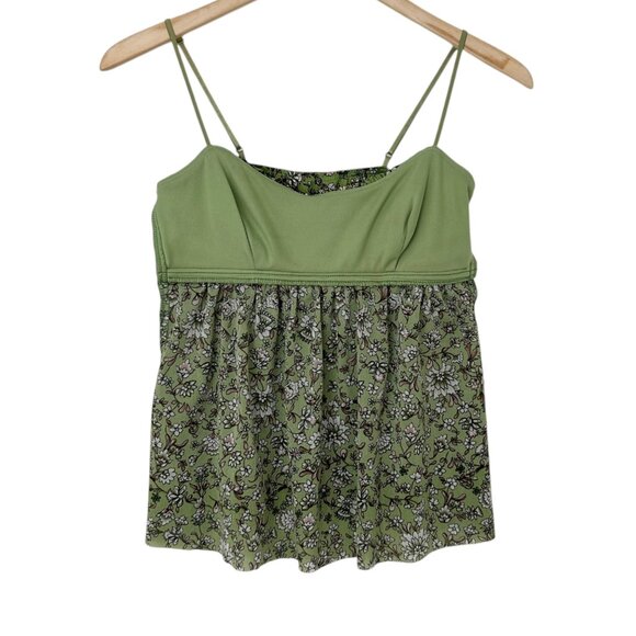 VTG Y2K Speechless Floral Spaghetti Strap Smocked Empire Waist Babydoll Top M - Picture 9 of 15